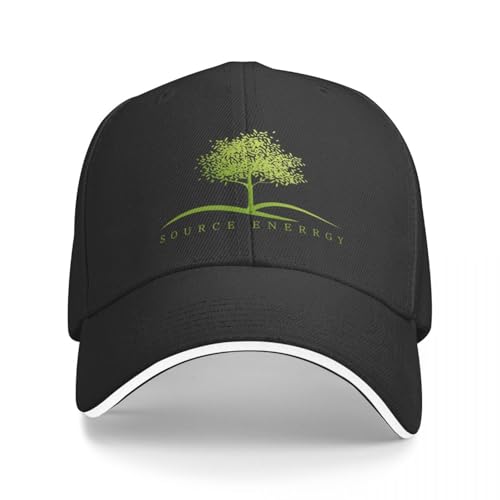 ECUXSRHN Basecap für Herren Schwarze Baseballcap Tree - Source Energy schwarzer lustiger Derbyhut