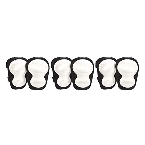 AmazonCommercial Non-marring Knee Pads, 9.5in, white, 3 pair