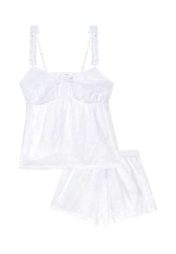 Pyjama court en Sangallo pour rester au frais les nuits d'été