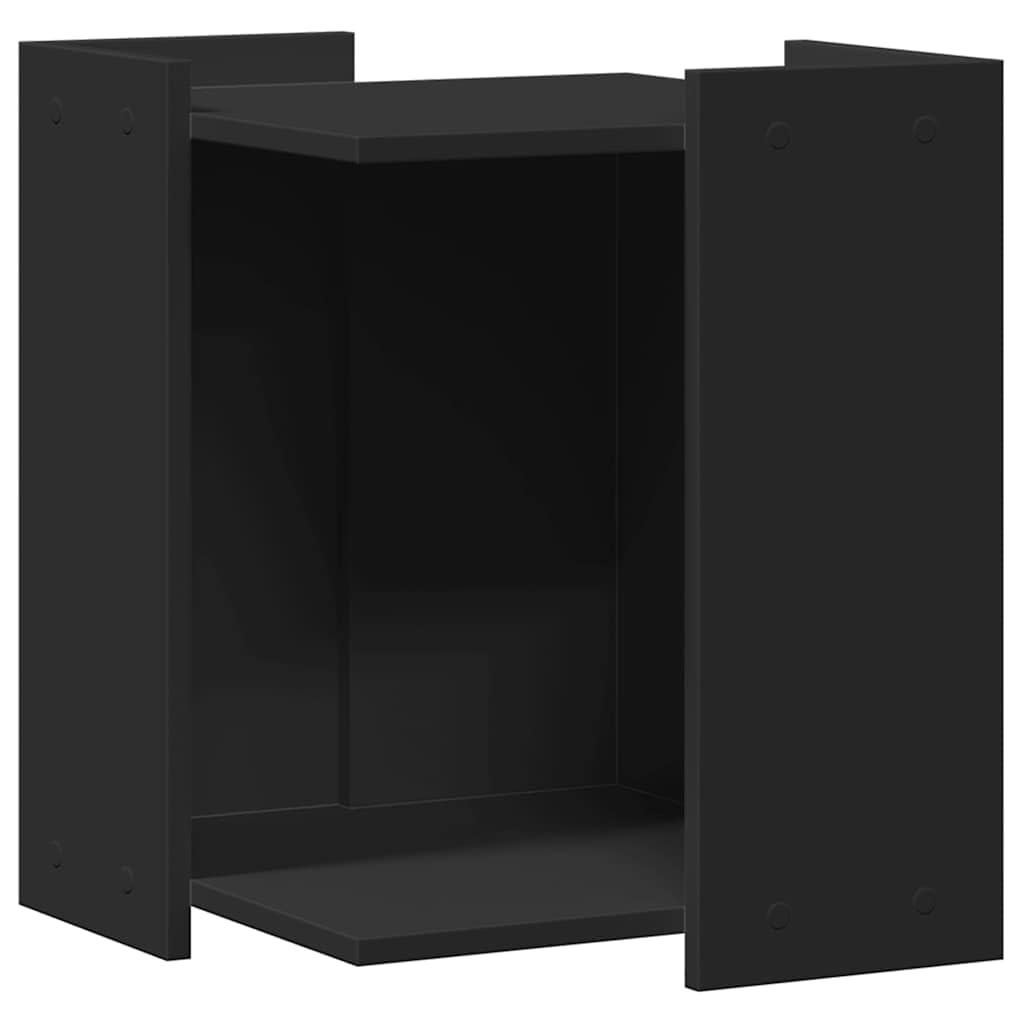 vidaXL Cat Litter Box Enclosure, Wooden Cat House for Living Room Hallway, Hidden Cat Litter Box for Kitty, Storage Cabinet, Black Engineered Wood