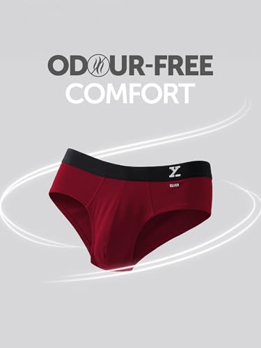Image of XYXX Men's Aero 100% Super Combed Cotton Regular Fit Solid Anti Bacterial Briefs with No Marks Waistband (Pack of 3)
