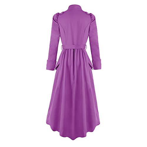 Oiefeen Women's Medieval Gothic Tuxedo Victorian Long Trench Jacket Halloween Costume (3Xl, Purple) … #TOP1