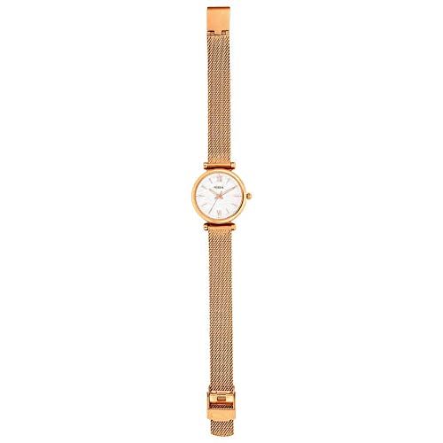 Image of Fossil Womens Carlie 28 mm White Dial Stainless Steel Analogue Watch - ES4433