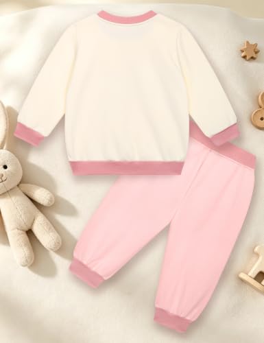 Image of Gnainach Baby Girls Clothes 2 Piece Sweatshirt Toddler Fall Winter Outfit | Long sleeve sweatshirt,Soft,cozy fabric for everyday fall and winter outfits