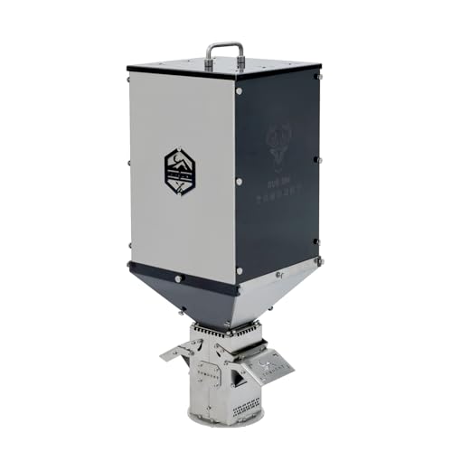 Image of TOMOUNT Pellet Bin with Burner for Tent Stove 304 Stainless Steel for Wood Stove