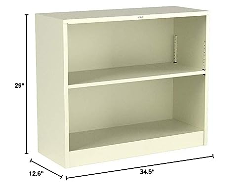 Image of HON Brigade Metal Bookcase - Bookcase with Two Shelves, 34-1 /2w x 12-5 /8d x 29h, Putty (S30ABC)