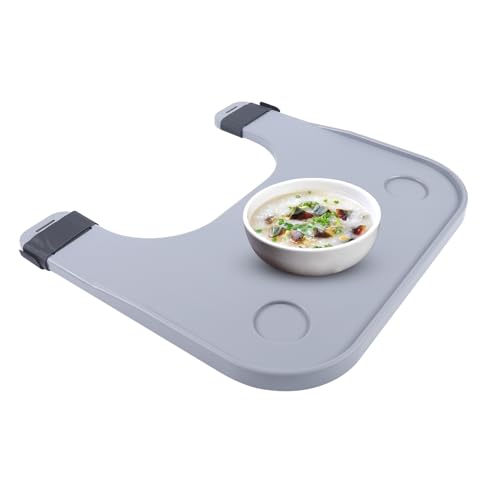 Bandeja para silla de ruedas con portavasos, bandeja extraíble para silla de ruedas para regazo, accesorios médicos portátiles para sillas de ruedas para comer y leer