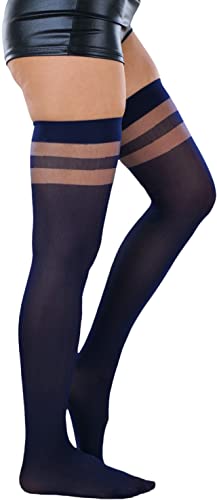 Image of ToBeInStyle Women's Nylon Thigh High Schoolgirl Opaque Stockings