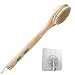 Shower Brush with Soft and Stiff Bristles,for Exfoliating Skin and A Soft Scrub,Double-sided Brush Head for Wet or Dry Brushing,Specially Long Wooden Handle Cleans the Body Easily