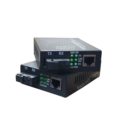 Image of 1-Pair |1+1| Fiber Optic Media Converter Gigabit Ethernet Network Adapter 10 /100 /1000 Base TX to 1000 Base-FX, Black FOMC-PR