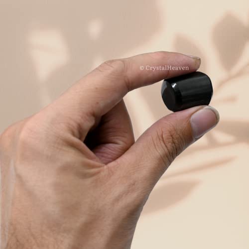 Image of Certified Natural Black Tourmaline Crystal Healing Tumbled Stone, Natural Polished Crystals for DIY Crafts, Manifestation, Meditation, Pooja Feng Shui and Reiki Healing (30 Grams)