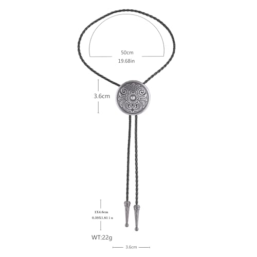 Image of GelConnie Floral Bolo Tie for Men Womens Bolo Tie Necklace Native American Black Men's Bolo Ties Western Cowboy Bolero Ties