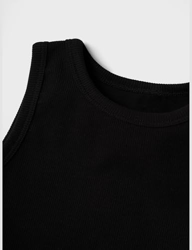 NAME IT Mädchen Nkfnakal Sl Crop Noos Tanktop, Schwarz, 146-152 EU