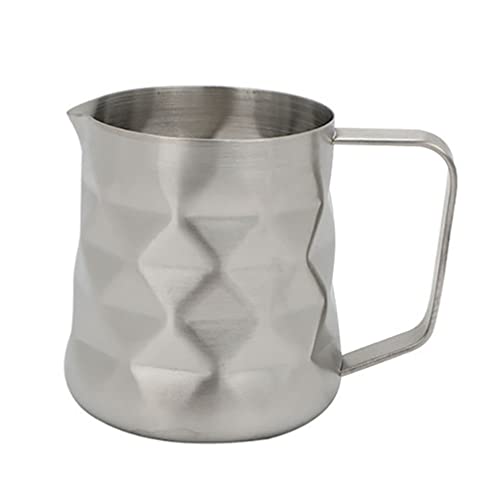 HEMOTON Jarra espumoso de Leche 350 ml Jarra de Vapor de Acero Inoxidable Leche café Capuchino Latte Art Barista Jarra…