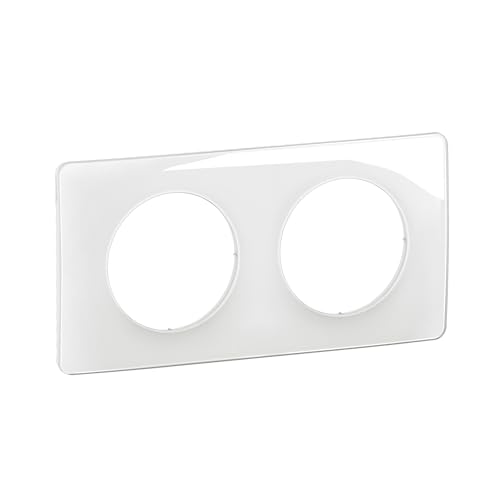LEGRAND - Plaque Céliane - Plaque de Finition pour Prises et Interrupteurs Céliane - 2 postes - Blanc émaillé