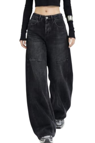 Image of ODDMONEKY Baggy Jeans for Women || Korean Jeans for Women || Wide Leg Korean High Waist Baggy Denim Pants (Wjeans-7)