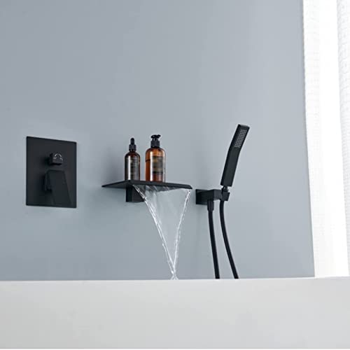 Robinet mitigeur mural douche cascade salle de bain moderne noir