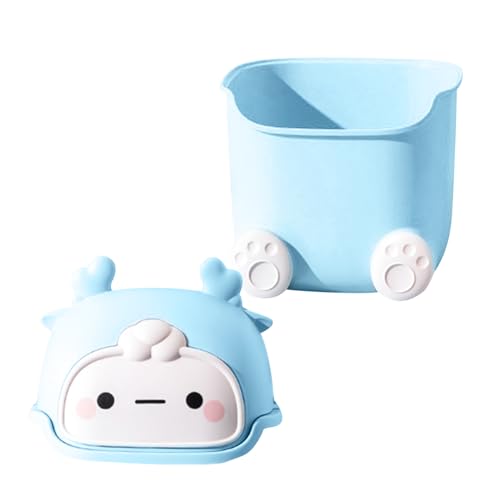 Recopilación de Cubos de reciclaje para el hogar los 5 mejores. 50 Papelera de escritorio con tapa, tapa de dibujos animados cubierta de mesa, lindo cubo de basura para reciclaje en el hogar para mesita de noche, mesa de café, vestidor