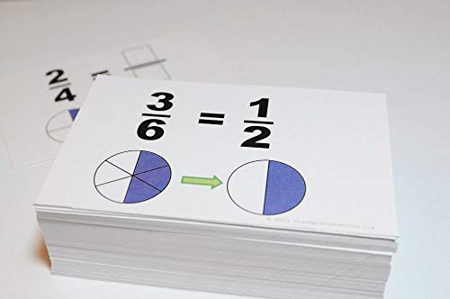Unbranded New Beginning Graphical Fractions Simplification Math Flash Cards- W/ Pie Charts Best Buy #TOP1
