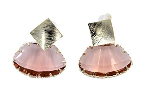 Boucle d'Oreille - Femme - Noir - Rose - Doré - Métal (Pink) Cover