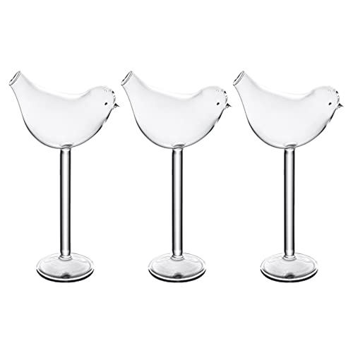 NOLITOY 3pcs Bird Cocktail Glasses Bird Shaped Wine Glasses Goblet Glass for Party Wedding Home