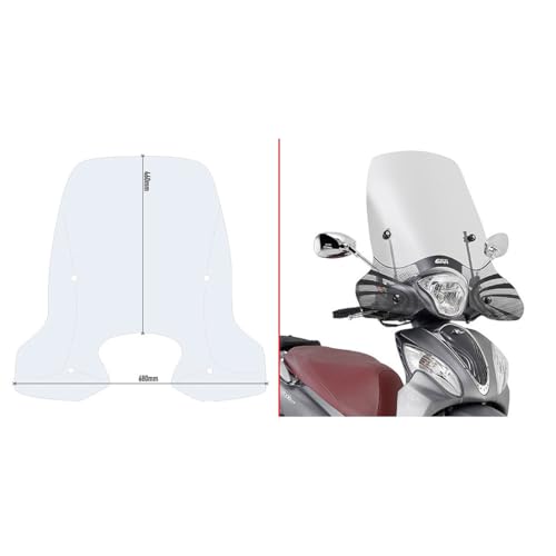  GIVI D6116ST Parabrezza Trasparente compatibile con Kymco per People One 125-150 (2013-2023)