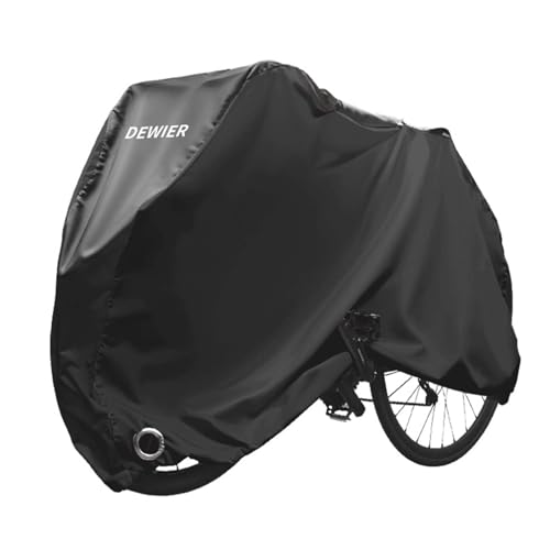 Dewier Bike Cover Waterproof Outdoor 420D Heavy Duty Ripstop XL Fits 1 or 2 Bikes with Lock Holes and Buckles Wind and Snowproof for All Season Use on Mountain Road Electric Bicycles
