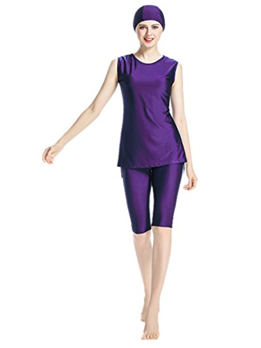 KXCFCYS Las Mujeres de Las Mujeres Modestos Trajes de baño Traje de baño musulmán hindúes judíos Cortos Traje de baño (NO4, Large)