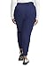 Cherokee Women's Scrub Jogger Pants Modern Classic Fit Mid Rise Bottom with 5 Pockets, Elastic Knit Waistband - WW115P, XL Petite, Navy
