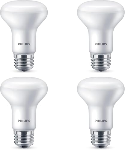 PHILIPS LED 45W R20 E26 Base 4-Pack Ultra-Definition Soft White (2700K) 450 Lumens (5.5W=45W) Dimmable Frosted Flicker-Free Light Bulbs
