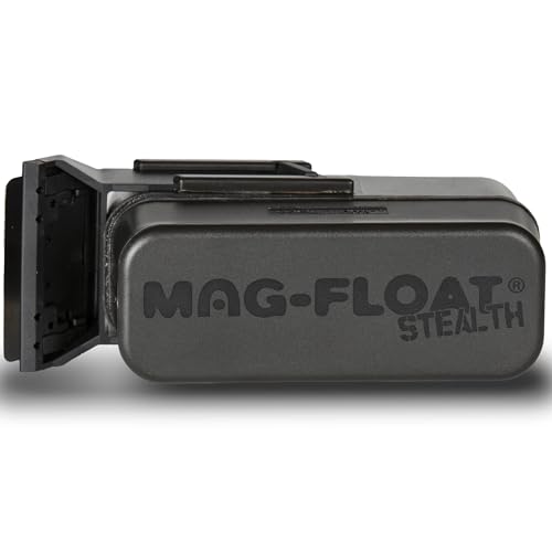 Mag-Float Medium Black Stealth Glass Magnet Aquarium Scraper Cleaner with Blade - Floating Magfloat Magnetic Cleaning Tool