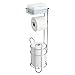 mDesign Steel Toilet Paper Holder with Storage Shelf - Concerto Collection - Chrome - Holds 3 Rolls