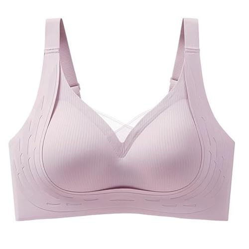 Uwdiohq Sujetador para Mujer Sin Costuras Sujetadores Mujer, Aros, con Soporte, Total, Correctores Y Antiflacidez. Deportivos Grandes (Purple, XXL) Deportivo Aros Algodon Sostenes De Push Up
