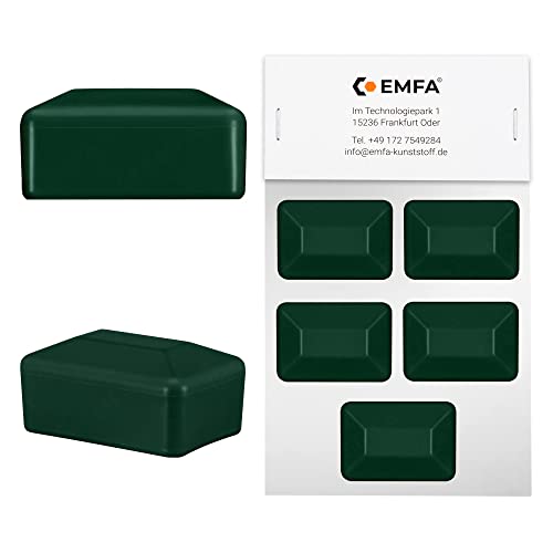 10 Piezas capuchones Rectangular 60x40 mm Verde Tapa para Poste Capuchón de Pilar Tapa para Postes de jardín