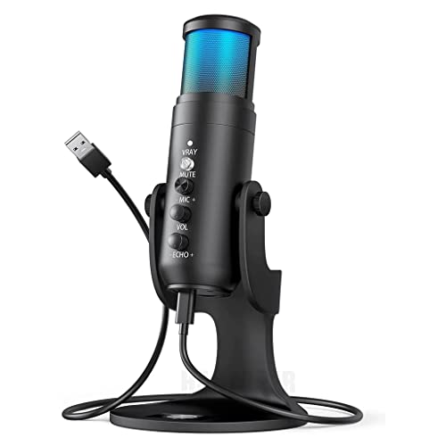Microphone USB à condensateur noir pour PC et smartphone - 2