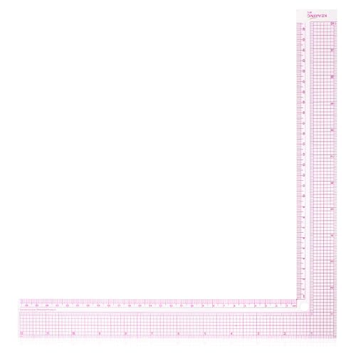 L Square Ruler Pattern Making L-Square Ruler Clear Sewing Ruler, 12 Inch Plastic L-Square Ruler ...
