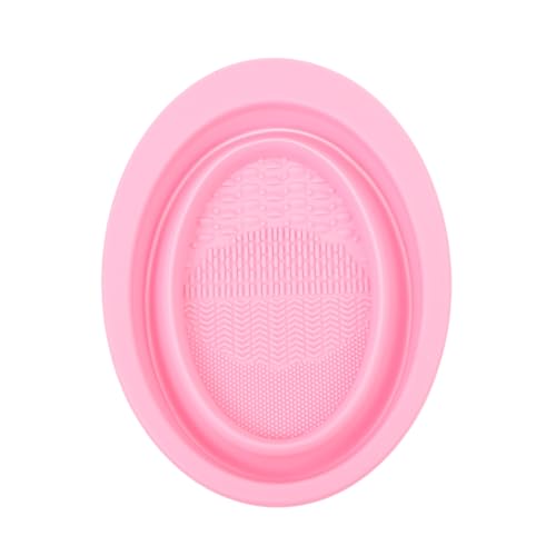 KESYOO クリーニングパッド 化粧ブラシクリーニングツール ポータブル洗浄ツール 化粧品 makeup brush cleaner 化粧道具クリーナー 化粧ブラシマット シリカゲル ピンク