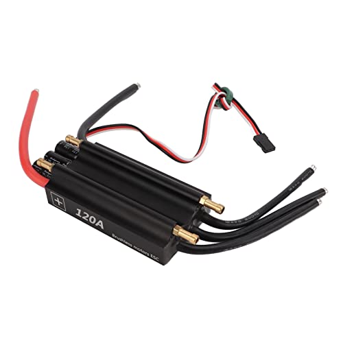 Image of Hiraith Brushless ESC 120A High Power for RC Boats Built in BEC 2 Way Black Aluminum Alloy