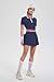 Tennis Skirt Sets for Women Zipper Color Block High Waisted Golf Polo Two Piece Skirt Set Women 2 Piece Outfits Navy