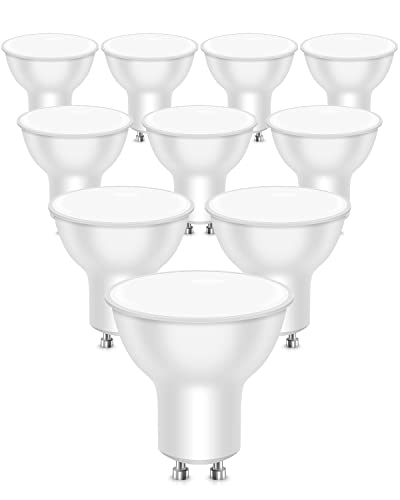 LEDYA Gu10 LED Warmweiss, 5W Leuchtmittel Gu10 Ersatz für 40W Halogenlampe, Nicht Dimmbar Spotlight Birne, CRI>80, 120° Strahlwinkel, 400LM Energiesparlampe mit 25000 Stunden Lebensdauer,10Stück,19034 Cover