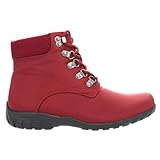 Propét Women's Dani Ankle Lace Water Repellent Boots, Bordo, 11 Narrow US