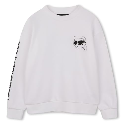 Sweatshirt Karl Lagerfeld garçon blanc en coton pour un look junior tendance