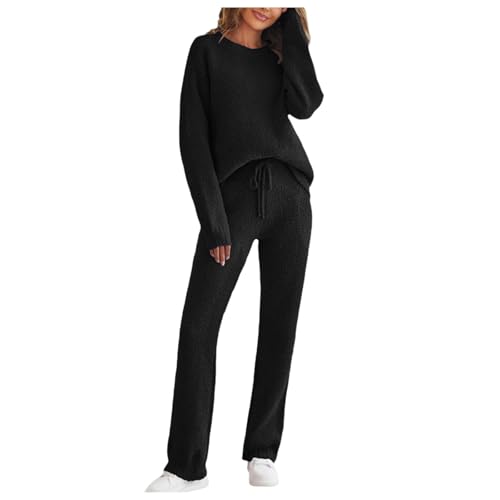 Womens Casual Hooded Sweatshirt Two Piece Zipper Pocket Top Coat Loose Pants Pants Set Juniors Short (b-Black, XS)