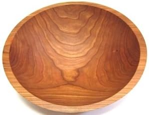 12 Inch Solid Wood Salad Bowl - Choose From Cherry, Maple, Red Oak or Beech (Cherrywood) - Holland Bowl Mill