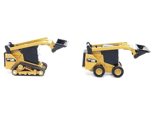 Set de 2 modelos 1:64 cargadoras 272D2 y 297D2 amarillas miniatura 3