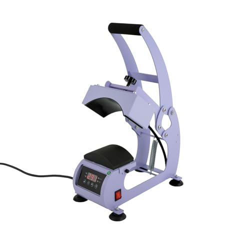 2-in-1 Hat Heat Press Machine, Hat Heat Press Machine, Press with Timer & Temperature Control for T Shirts Mugs Hat Plate Cap (Light Purple)