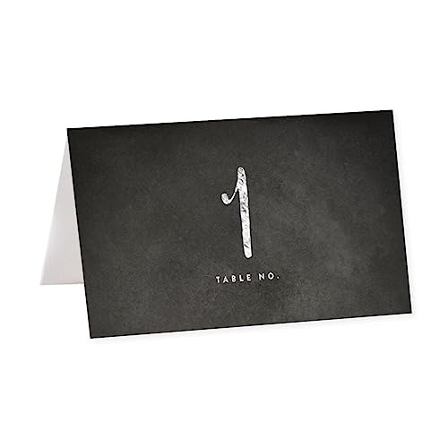 Andaz Press Table Tent Place Cards on Perforated Paper, Vintage Chalkboard Print, Table Numbers 1-20 Collection, 1-Set, Placecards Table Settings for use with Charger Plates and Place Card Holders