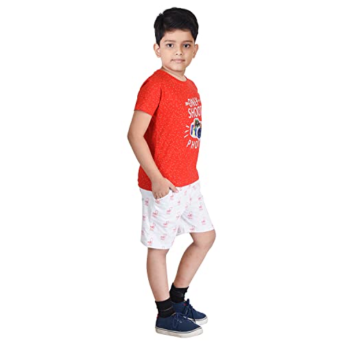 Image of Clothe Funn Boys Printed Cotton Half Sleeves T-Shirt & Shorts Set