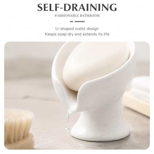 Image of Soap Dish Travertine Soap Holder Self Draining Leaf Shape for Sink Bathroom Shower Kitchen