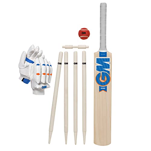 Batte de cricket bois GM Young Gunn Ensemble avec guichets pour apprendre à jouer en club et loisir